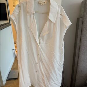 L'Agence White Sleeveless Top